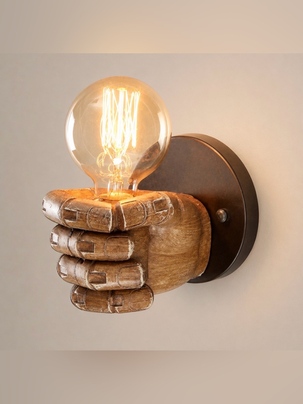 Aomesinc Vintage Wall Sconce Industrial Hand Shaped Wall Light Fixture